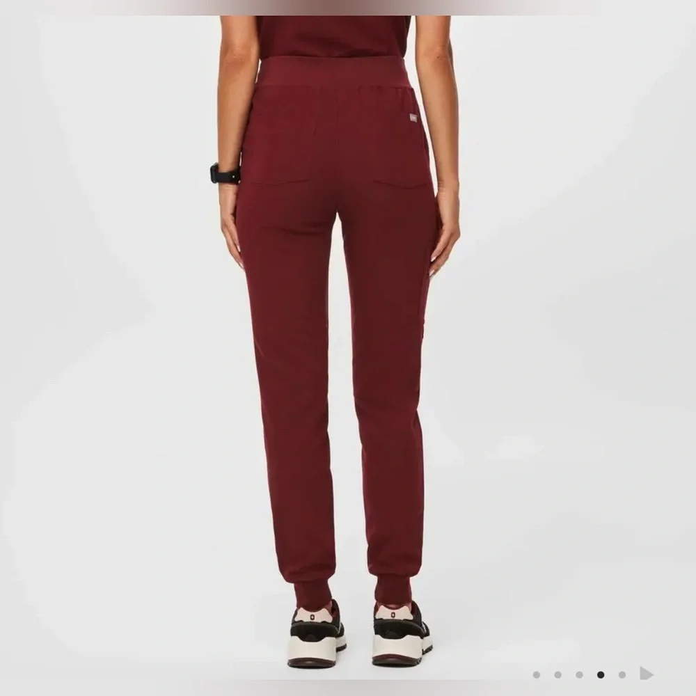•FIGS• High Waisted Zamora Jogger Scrub Pant Burgundy PO# 2841